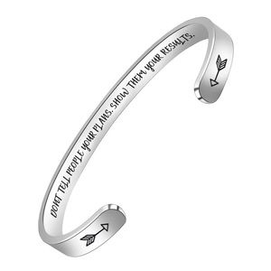 COPY - Silver Cuff Bracelet Personalized With - Don’t Tell People Your Plans. S…